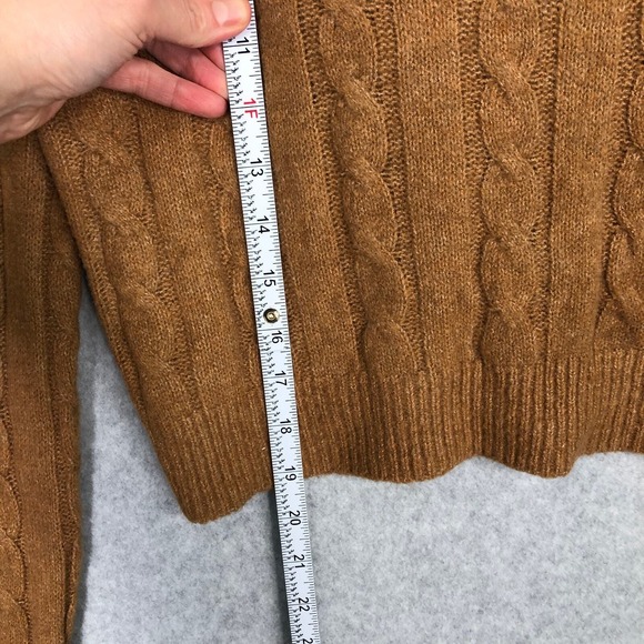 Hippie Rose Sweater XS Rust Cable Twist Open Back Academia Tennis Prep Heritage - Picture 9 of 13